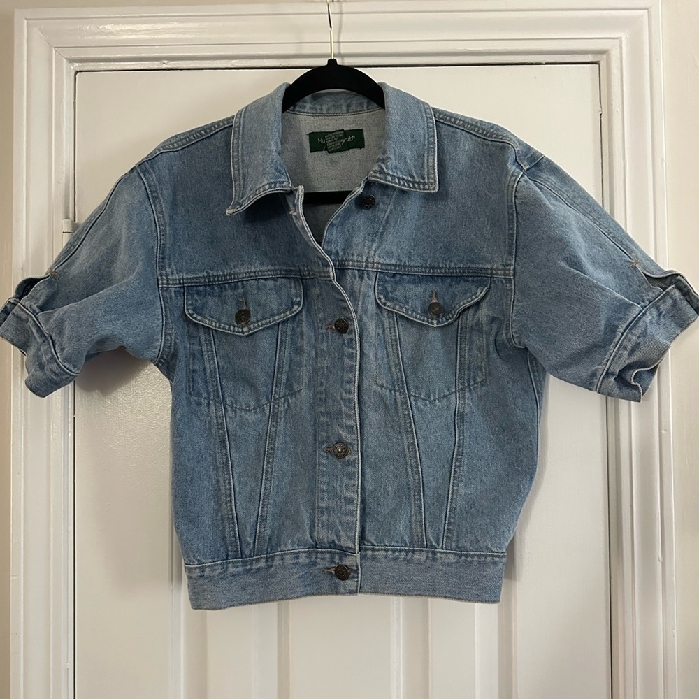 Vintage Hunt Club Short Sleeve Denim Waist Length Jacket - Size Small